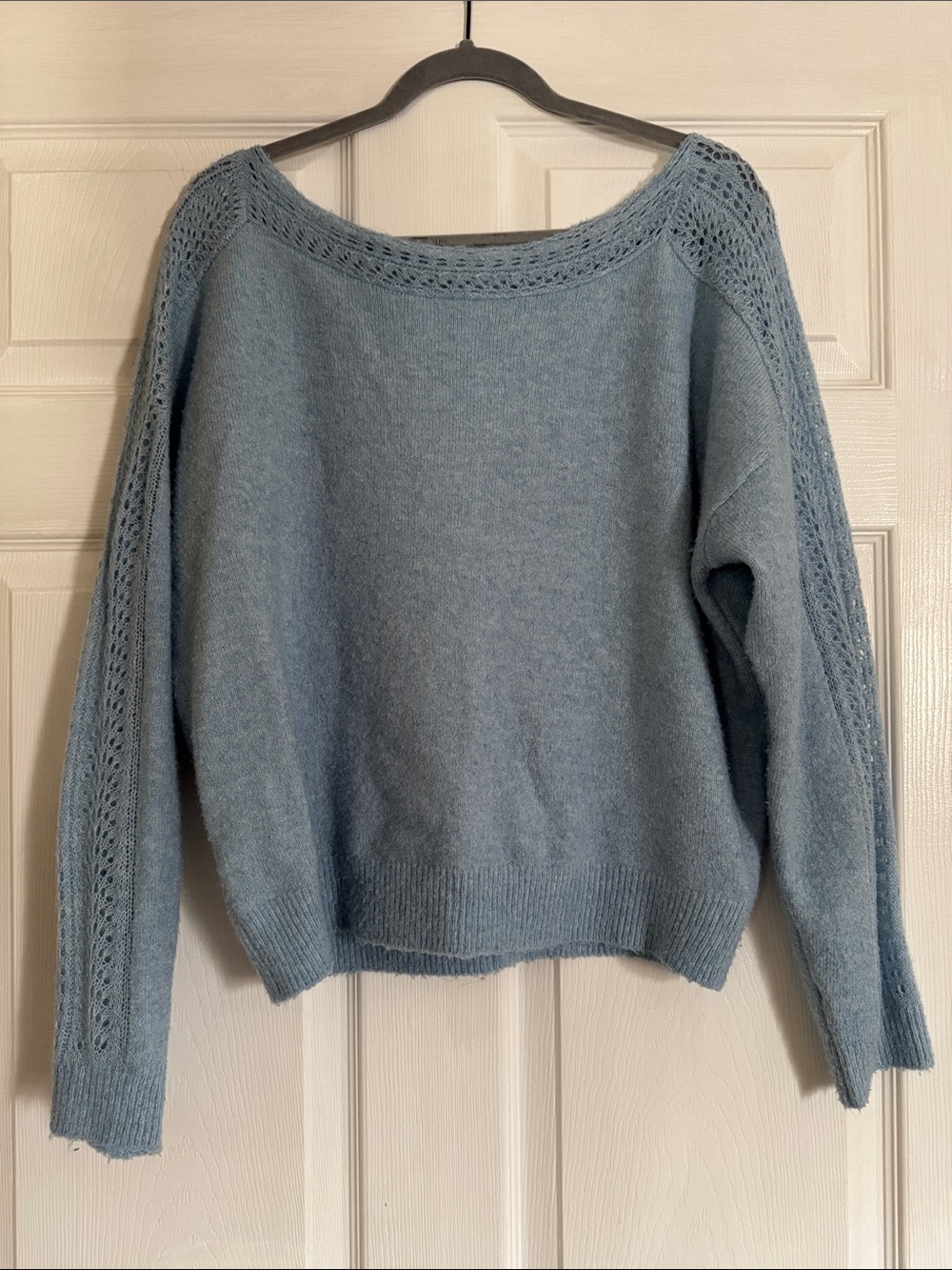 AE Boat Neck Sweater with Sleeve Detail